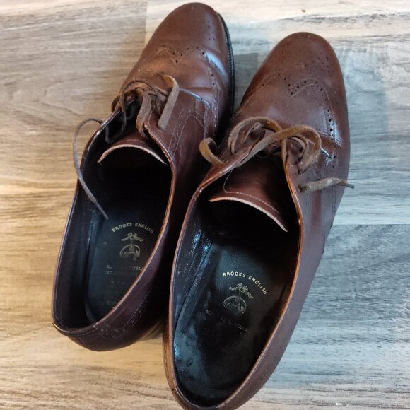COPY - BROOKS BROTHERS 1818 Wingtip Oxford Mens Leather Shoes sz 8.50 Made in I… main image 13